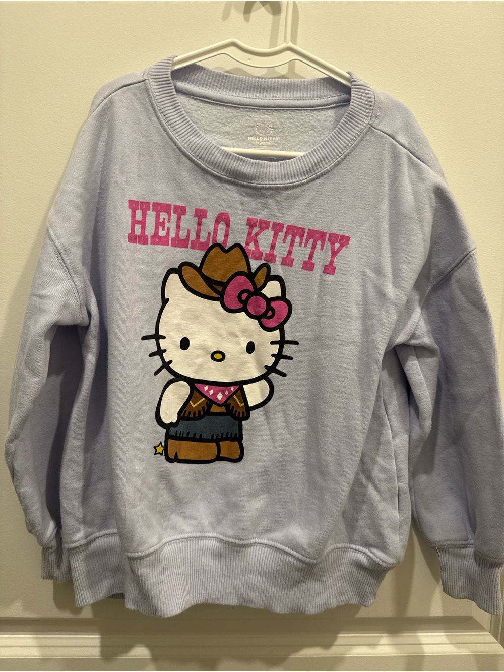 Hello Kitty Lavender Pullover with Pink & Brown Cowgirl Graphic